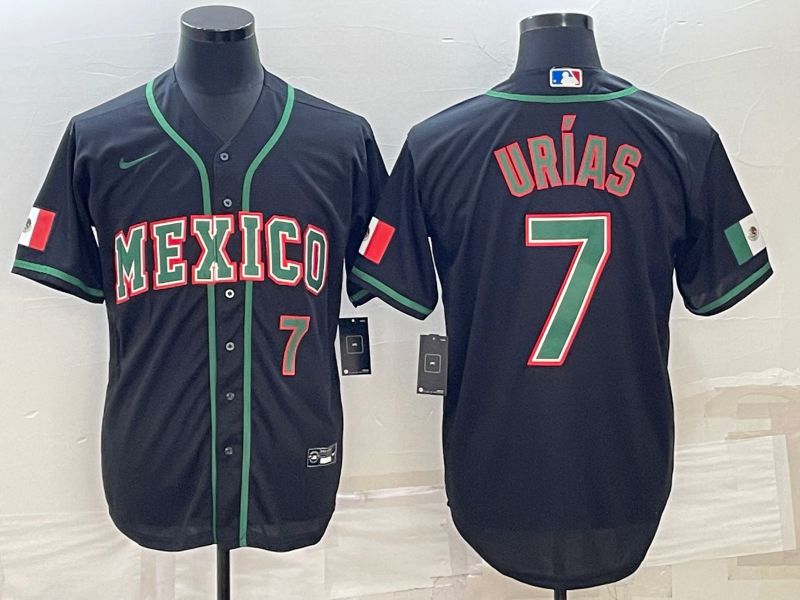 Men 2023 World Cub Mexico #7 Urias Black Nike MLB Jersey1